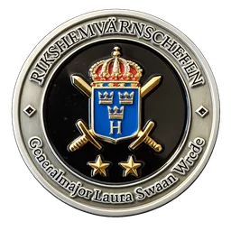 Challenge coin - Rikshemvärnschefen — Challenge coin - Rikshemvärnschefen Generalmajor Laura Swaan Wrede Challenge coin - Rikshemvärnschefen